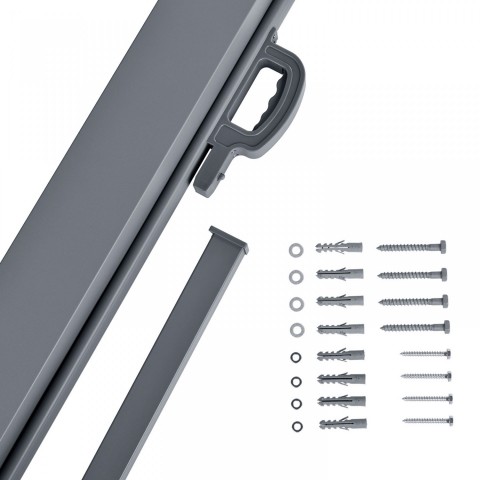 Venkovní boční markýza na zastínění terasy 200 x 300 cm | tmavě šedá č.7