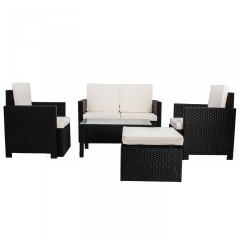 Zahradní polyratanová sestava Samos | černá
