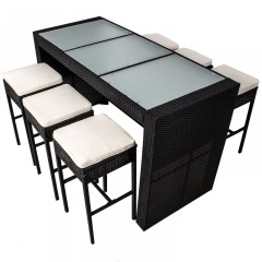 Zahradní polyratanová barová sestava Viva | černá