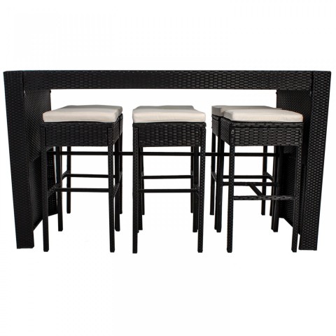 Zahradní polyratanová barová sestava Viva | černá č.3