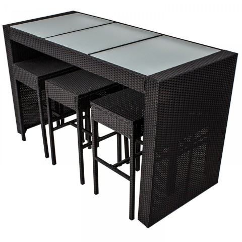 Zahradní polyratanová barová sestava Viva | černá č.5