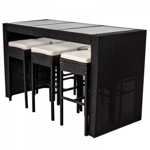 Zahradní polyratanová barová sestava Viva | černá č.6