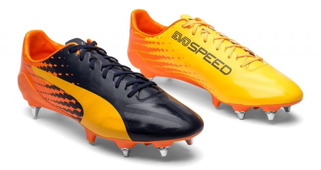 Kopačky Mixy Puma evoSPEED 17 SL-S MX SG 10401102 | Orange - Blue | velikost 42 (US 9 / UK 8) č.2