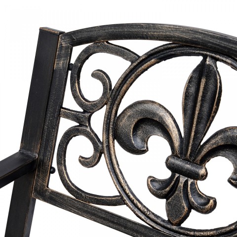 Zahradní houpací křeslo kovové | antik bronz č.4