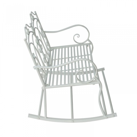 Zahradní houpací lavička kovová | bílá č.2