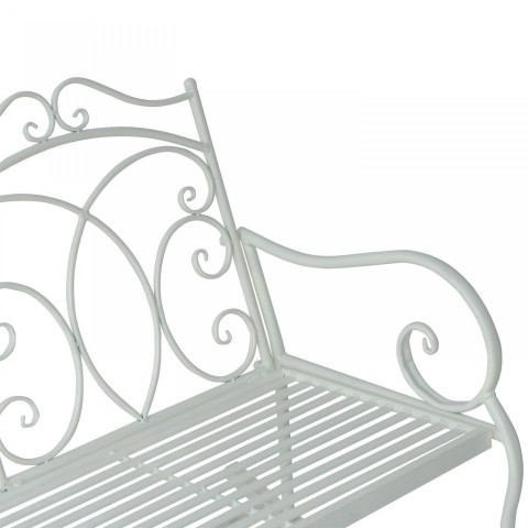 Zahradní houpací lavička kovová | bílá č.5