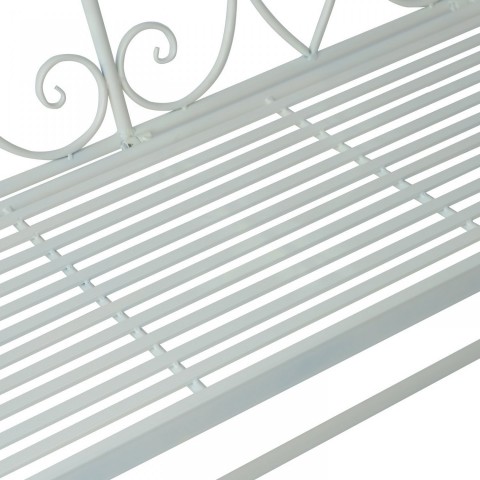 Zahradní houpací lavička kovová | bílá č.6