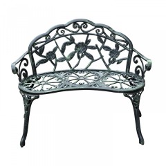 Zahradní lavička kovová | antik zelená č.2