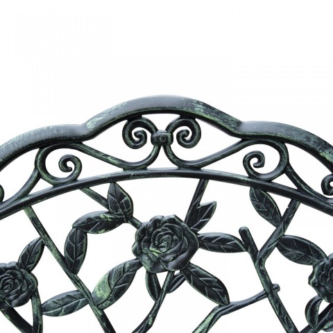 Zahradní lavička kovová | antik zelená č.4