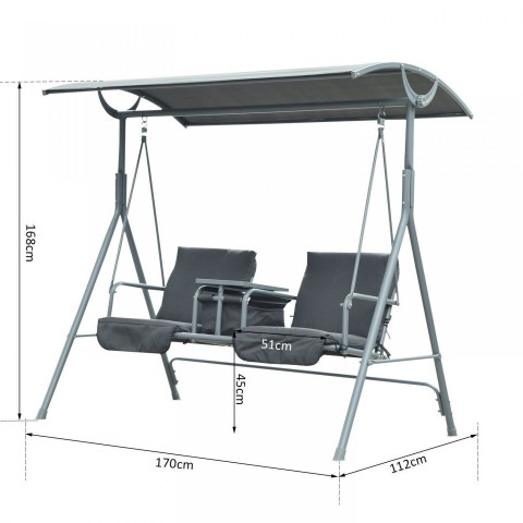 Zahradní houpačka Hollywood | šedá č.8