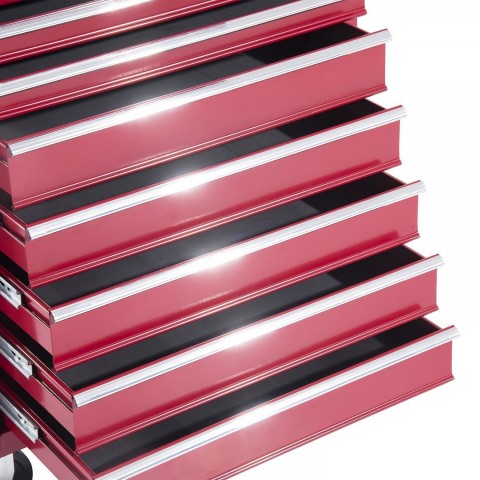 Dílenský vozík na nářadí s 16 zásuvkami | červený č.5