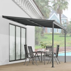 Zahradní hliníková pergola s polykarbonátem 3 x 3 m | šedá č.1
