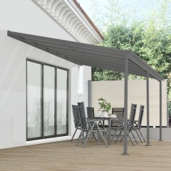 Zahradní hliníková pergola s polykarbonátem 4 x 3 m | šedá