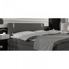 Postel Box Spring Maine s LED osvětlením 180 x 200 cm | šedá č.3