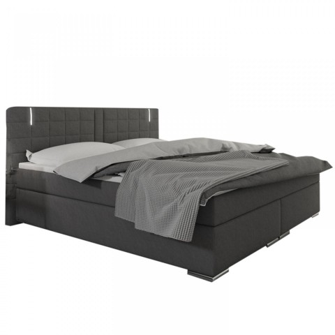 Postel Box Spring Maine s LED osvětlením 140 x 200 cm | šedá č.5