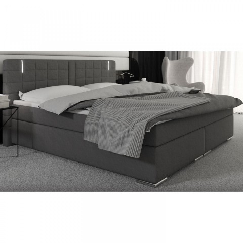Postel Box Spring Maine s LED osvětlením 140 x 200 cm | šedá č.2