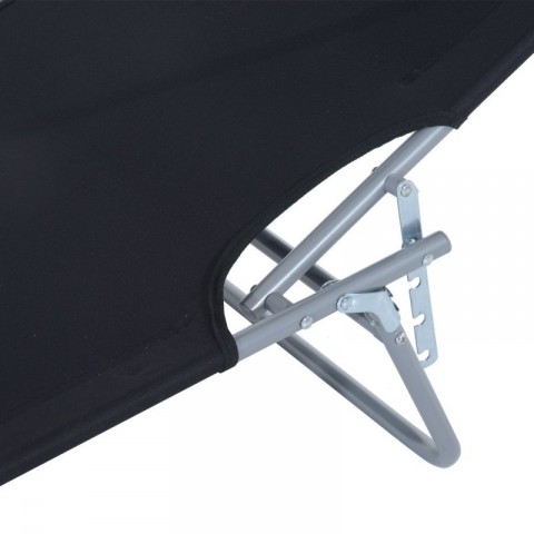 Skládací zahradní lehátko se stříškou | černé č.6