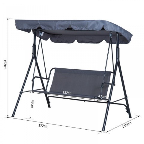 Zahradní houpačka Hollywood | tmavě šedá č.5