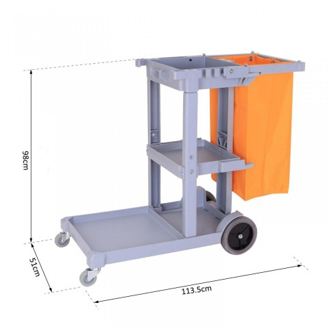Pojízdný úklidový vozík s držákem na pytle č.6