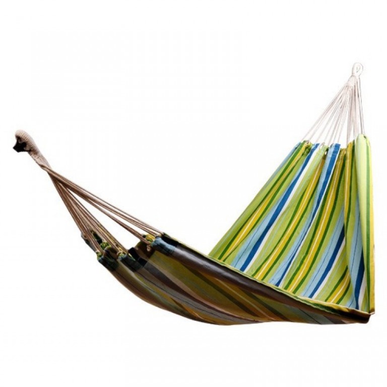 Zahradní houpací síť 210x150 cm, pro dvě osoby | žlutá/zelená/modrá