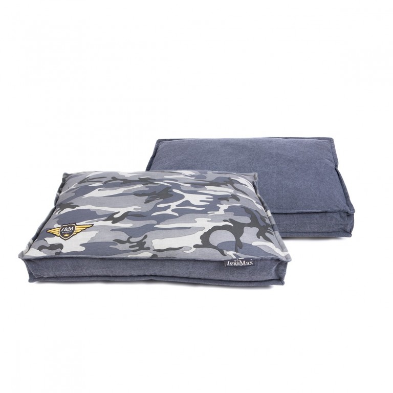 Luxusní potah na pelech pro psa Lex & Max Army 120 x 80 cm | šedý