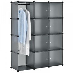 Variabilní regálový systém na boty 105 x 35 x 140 cm | 12 boxů šedý č.2