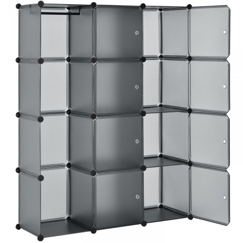 Variabilní regálový systém na boty 105 x 35 x 140 cm | 12 boxů šedý č.3