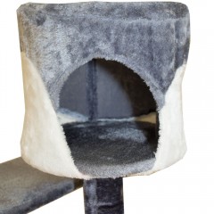 Škrabadlo pro kočky 200x80x70 cm | šedo-bílé č.2