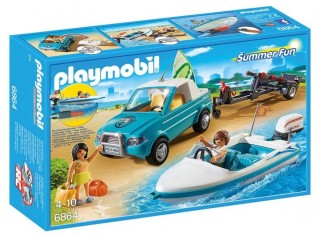 Playmobil 6864 Pickup s motorovým člunem č.1