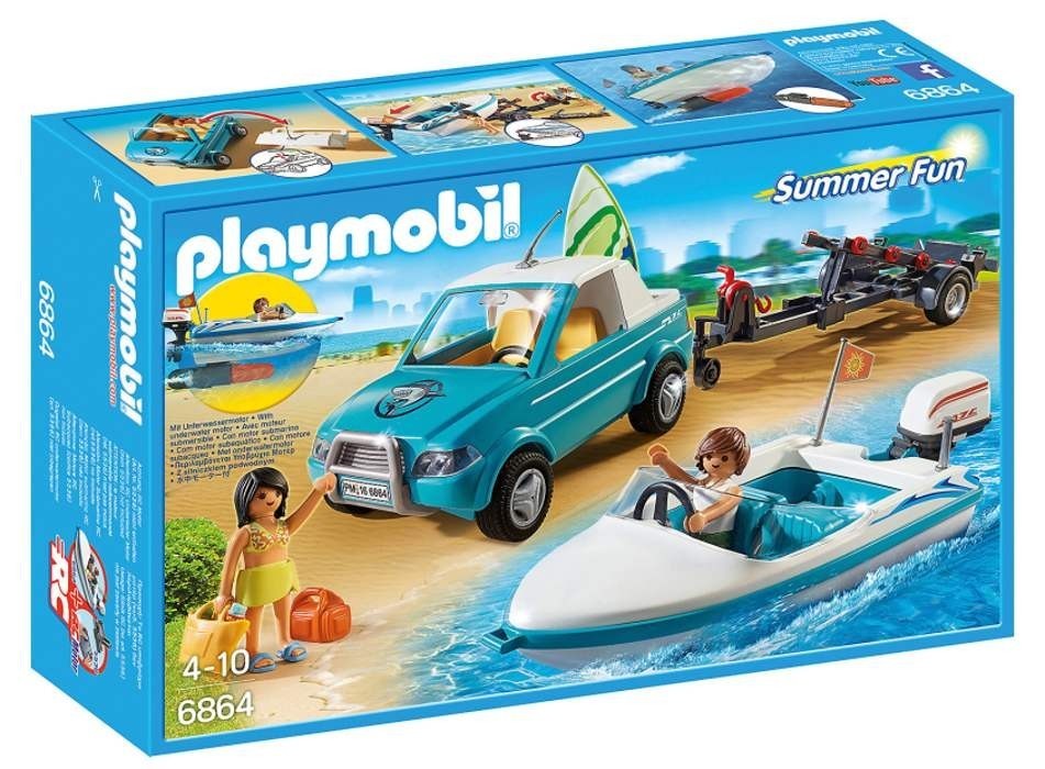 Playmobil 6864 Pickup s motorovým člunem