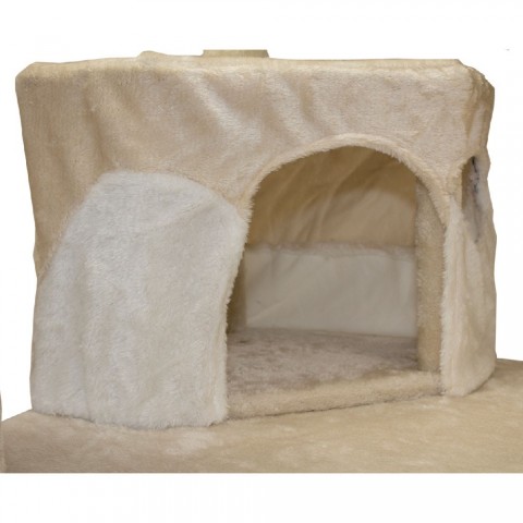 Škrabadlo pro kočky 200x80x70 cm | béžovo-bílé č.2