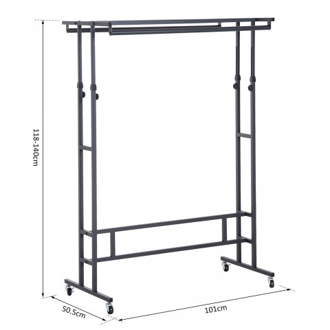 Nastavitelný stojan na oblečení kovový | černý č.5