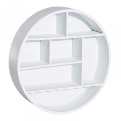 Nástěnná police kulatá | bílá č.1