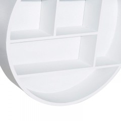 Nástěnná police kulatá | bílá č.2