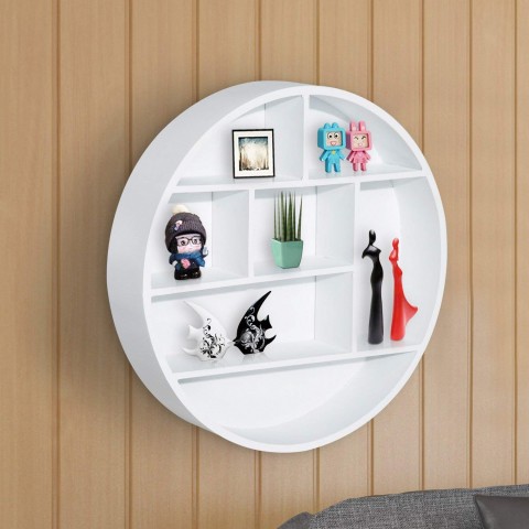 Nástěnná police kulatá | bílá č.4