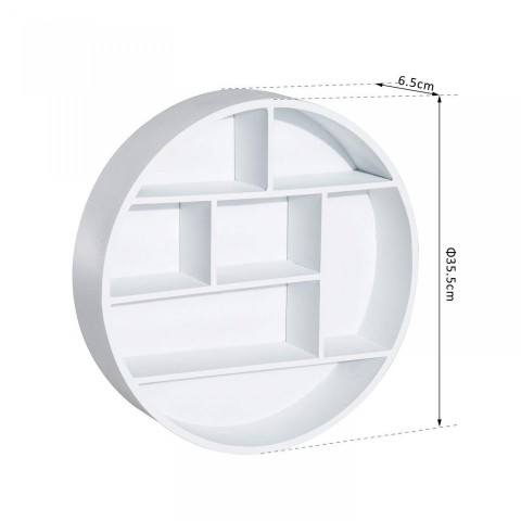 Nástěnná police kulatá | bílá č.5