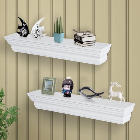 Nástěnná police 2-dílný set | bílá č.2