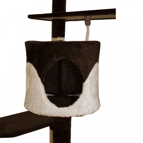 Škrabadlo pro kočky 200x80x70 cm | hnědo-bílé č.4