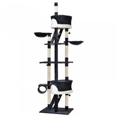 Škrabadlo pro kočky 240-265x55x115 cm | šedo-bílé č.2