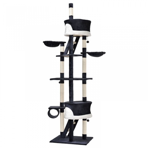 Škrabadlo pro kočky 240-265x55x115 cm | šedo-bílé č.2