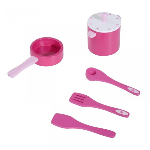 Dětská dřevěná kuchyňka s příslušenstvím | růžová č.7