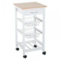 Pojízdná kuchyňská skříňka Roslin | bílá č.1