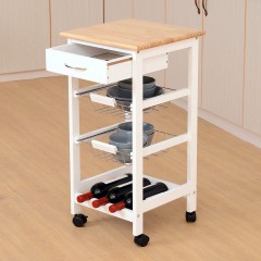 Pojízdná kuchyňská skříňka Roslin | bílá č.2