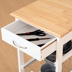 Pojízdná kuchyňská skříňka Roslin | bílá č.3