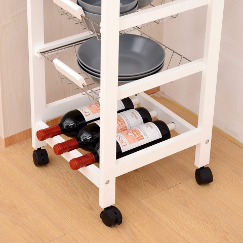 Pojízdná kuchyňská skříňka Roslin | bílá č.4