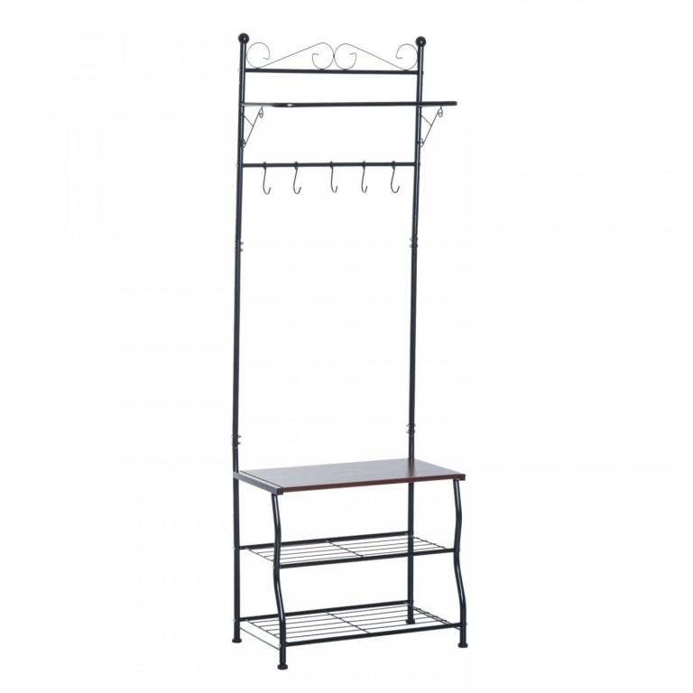 Botník s věšákem | černý