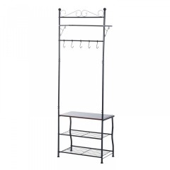 Botník s věšákem | černý č.2