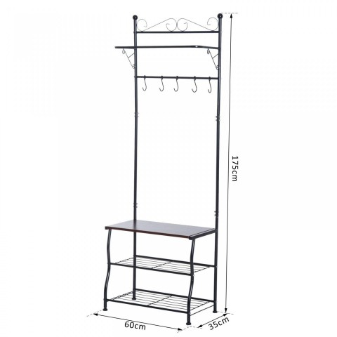 Botník s věšákem | černý č.7