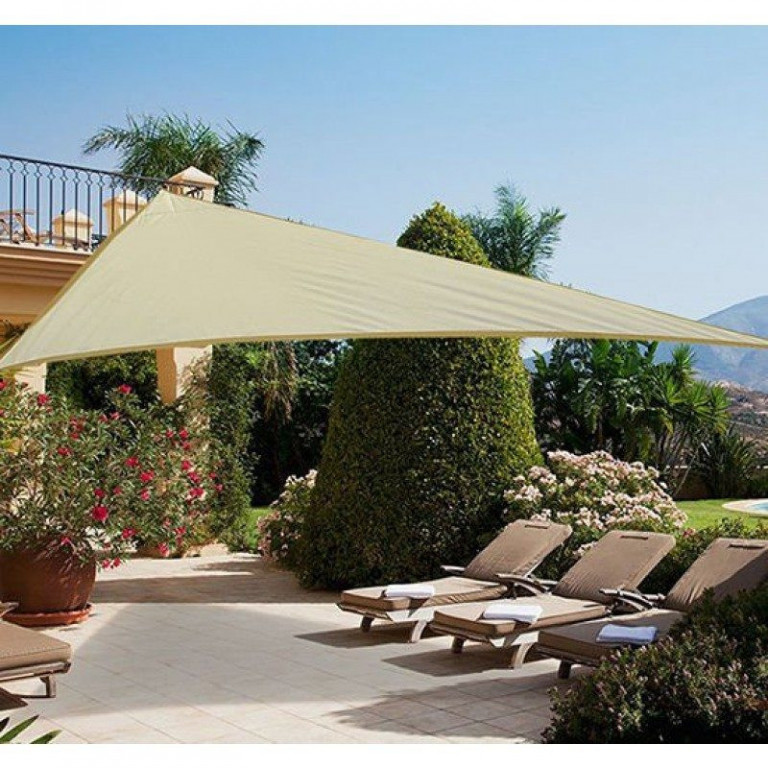 Stínící plachta proti slunci 3 x 3 x 3 m HDPE | písková