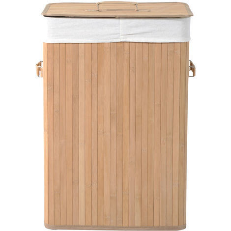 Bambusový koš na prádlo s víkem 72 L | světlý č.4